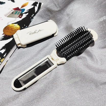 Mini hair brush with mirror